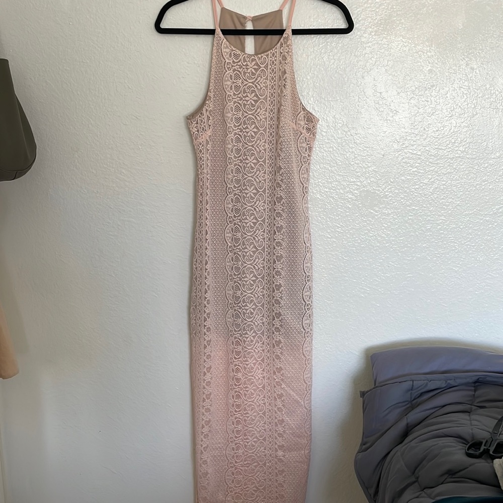 Poetry bodycon maxi lace dress